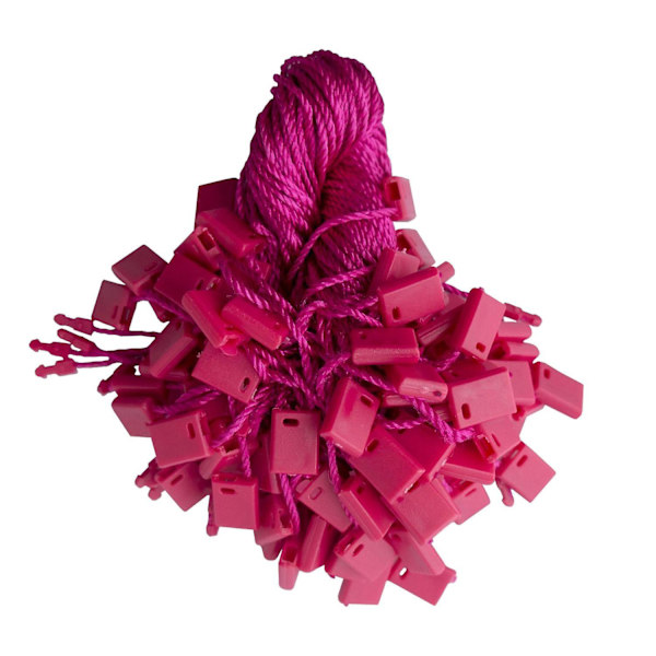 100pcs Nylon String Hang Tag Fasteners Rose Pink 100 pcs