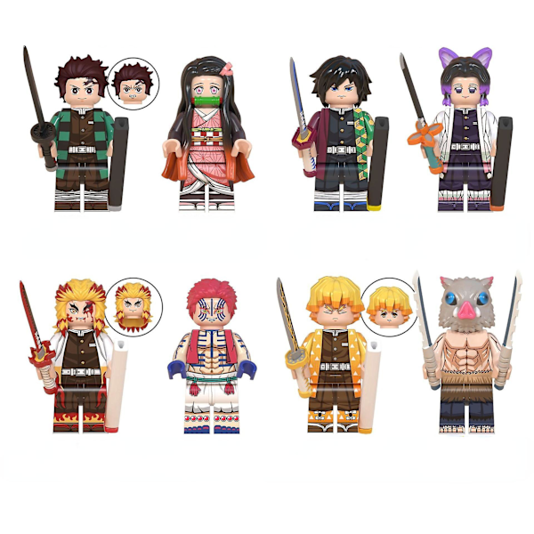 Venalisa Set Of 8 Ghost Slayer Children's Assembled Building Block Toys