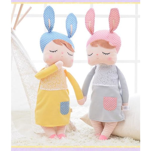 13" Sleeping Bunny Rabbit Girl Baby Stuffed Plush Dolls Toys For Kids Blue green
