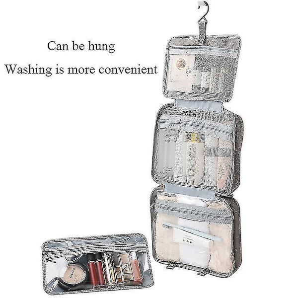 Toiletry Bag Travel Bag With Hanging Hook Water-resistant Makeup Cosmetic Bag Navy Blue
