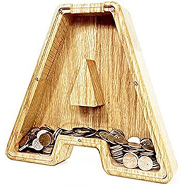 Wooden Monogram Piggy Bank Capital Letter Money Bank Initials Piggy Bank Birthday Gift For Kids A-z A
