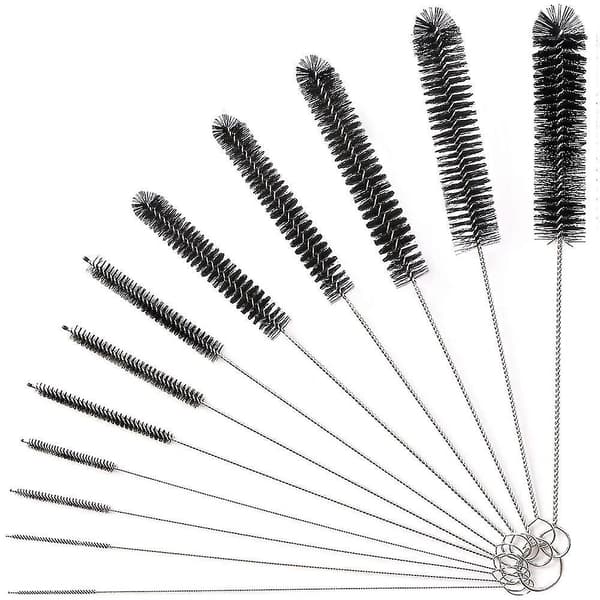 Cleaning Brushes, 12 Piece Set 24 Cm Long Brushes, Bottle Cleaning Brushes Black