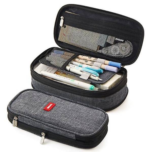 Pencil Case Large Capacity Pencil Pouch Grey