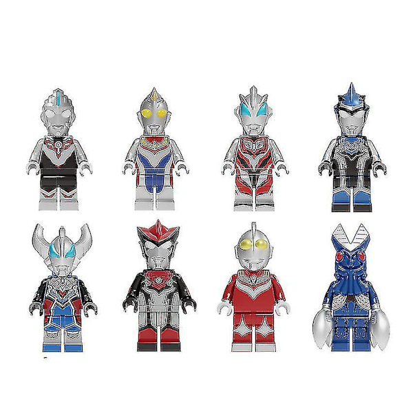8pcs/set Ultraman Building Blocks Minifigure Toys High Quality