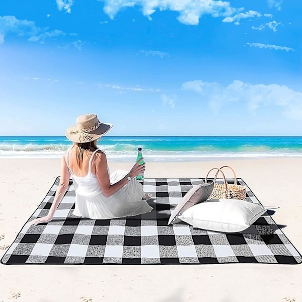 Picnic Blanket Waterproof, Beach Blanket Portable With Carry Strap Outdoor Camping Party, Kids Playground Picnic Mat And Large Foldable Sand Proof For
