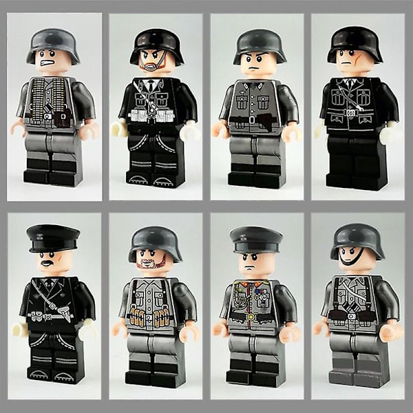 8pcs German Officers And Soldiers Military Building Blocks Minifigure