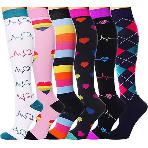 Compression Socks For Women & Men Circulation 6 Pairs For Athletic Running Cycling set13 S M