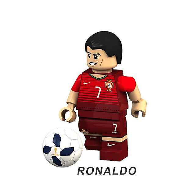 8 stk. Byggeklodser Minifigurer VM Fodboldhold Messi Cavani C Ronaldo Samlede Legetøj