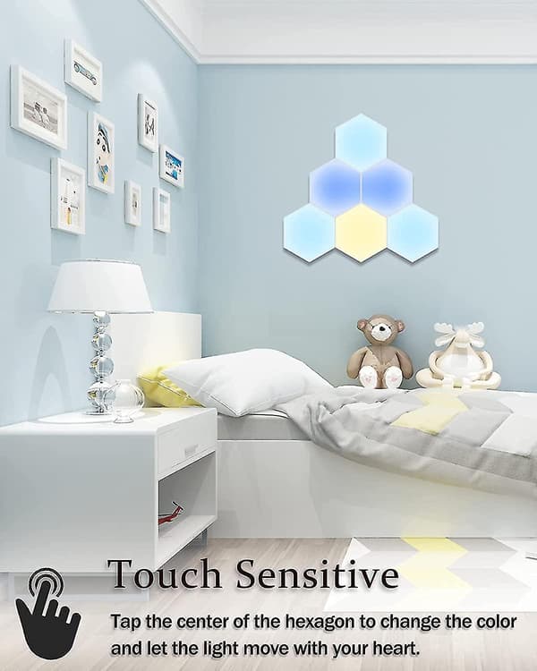 Hexagon Lights With Remote,smart Diy Hexagon Wall Lights, Dual Control Hexagonal Led Light Wall Panels With Usb-power