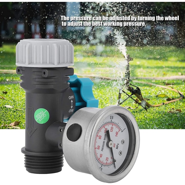 G3/4in Adjustable Water Pressure Regulator With Pressure Gauge Greenhouse Garden Irrigation Controller Adjustable Water Pressure Reducer Lead Free Bra