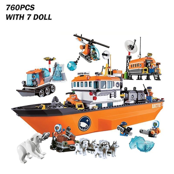 City Arctic Icebreaker Ice Breaker Ship Buildinlg Blocks Brick Diy Toys Kids Gifts City Friends With Dolls 60062 10443