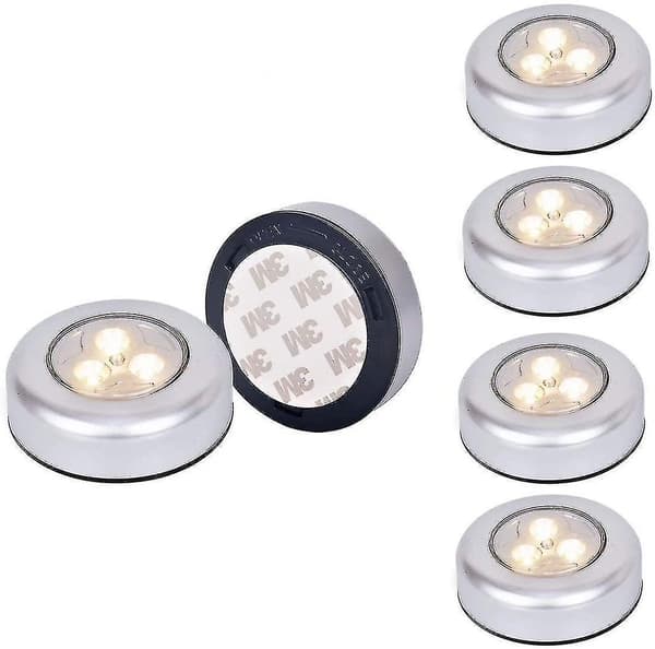 6 Pack Led Battery-powered Wireless Night Light Stick Tap Touch Lamp yellow