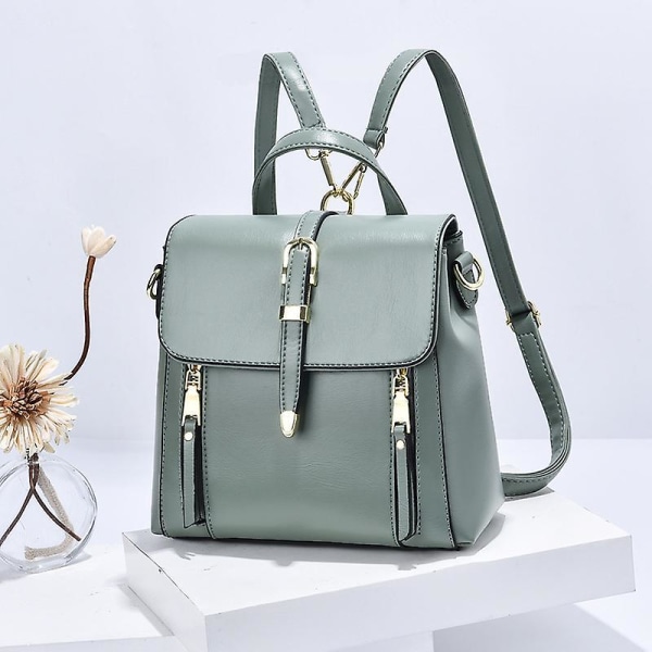 Ladies Backpack 2021 New Fashion Student Travel Bag Korean Version Of Simple And Atmospheric School Bag Korean Version Of Trendy Female Bag green