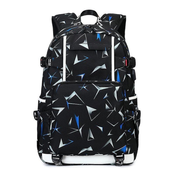 Waterproof Canvas Laptop Backpack With Usb Blue