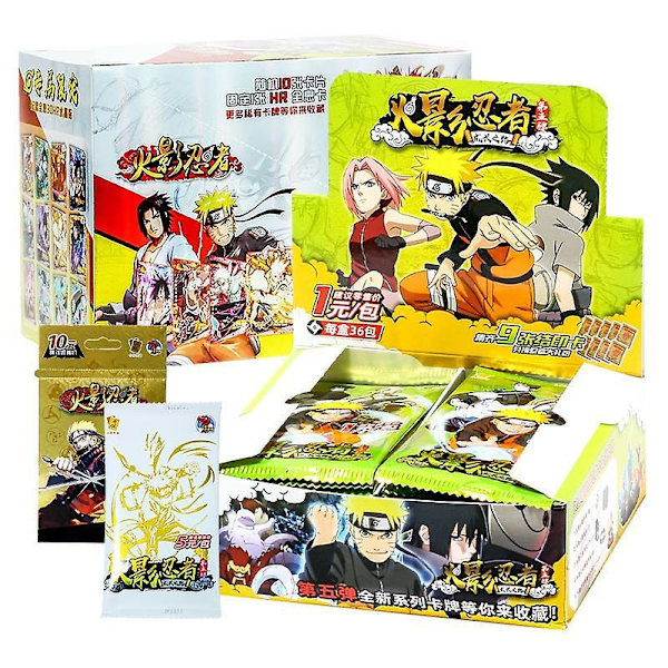 Naruto Playing Cards Japanese Cartoon Schoolmaster Series Ssp Card Uchiha Sasuke Ninja War R Children's Toys R 20PACK 100PCS