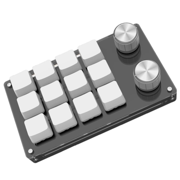 Portable Mini 12-key Keyboard Programmable Keys Custom Shortcuts Usb Mechanical Keyboard Keypad For Computer Music Plug And Play White