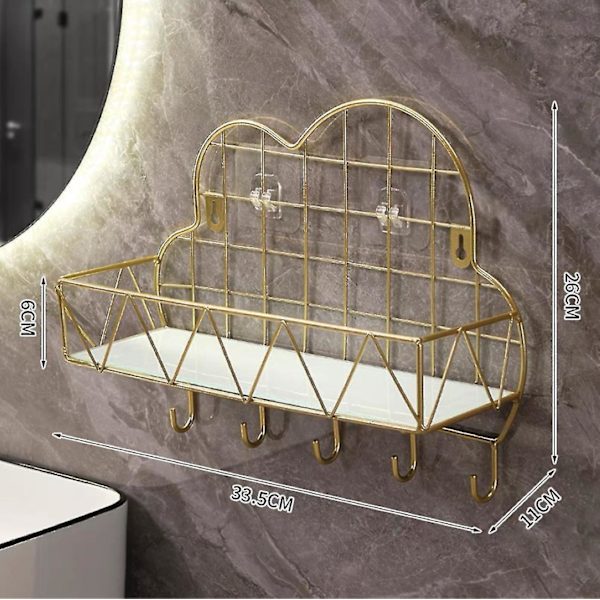 No Punching Bathroom Cloud Hook, Storage Rack