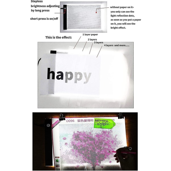 A4 Led Tracing Drawing Copy Board 3 Level Dimmable Kids Toys