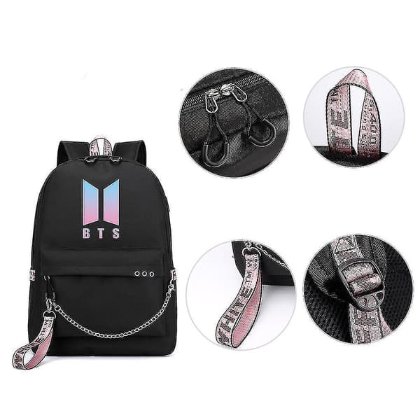 Bts Backpack Cute Usb Charging School Bag