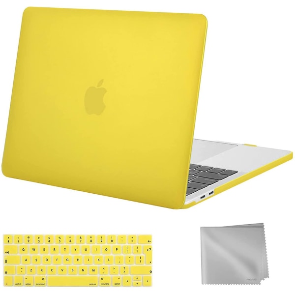 Yellow  Compatible With Macbook Pro 13 Inch Case 2021-2016 Release A2338 M1 A2289 A2251 A2159 A1989 A1706 A1708, Plastic Hard Shell Case & Keyboard Co