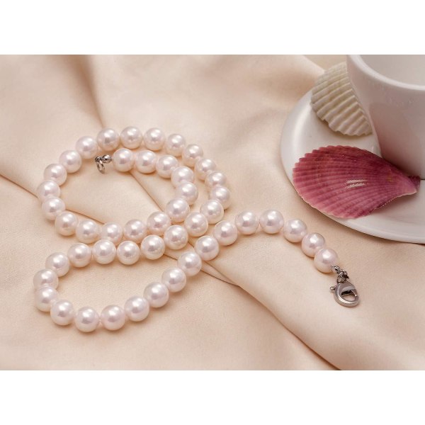 Pearl Necklace Men Simple Handmade Strand Bead Necklace 2022 New Trend 50cm