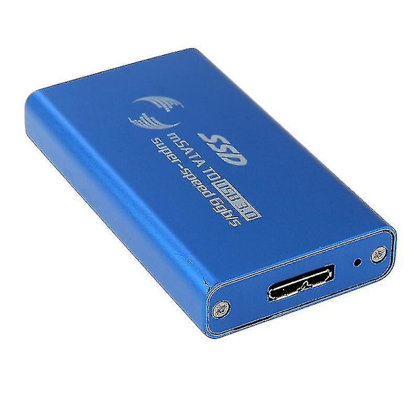 6gb/s Msata Solid State Disk Ssd Til Usb 3.0 Harddisk Kabinett (blå)