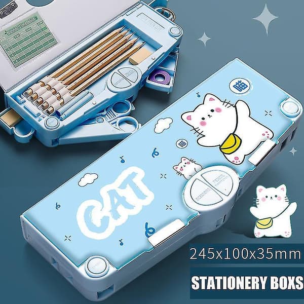 Multifunction Pencil Case Stationery Organizer Box Cute Pattern School Supplies 10