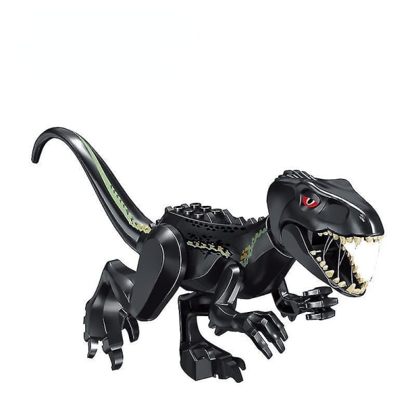 Jurassic World Large Building Block Dinosaur Tyrannosaurus Rex Assembled Toy Puzzle Building Blocks Black Raptor