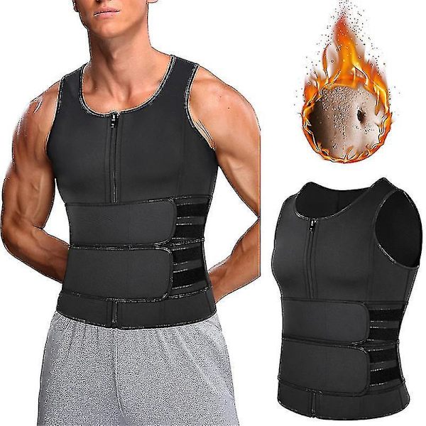 Men Shapewear Waist Trainer Sweat Vest Sauna Suit Workout Shirt Slimming Body Shaper For Weight Loss XXL
