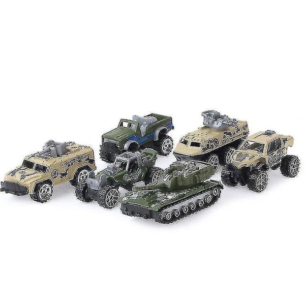 6pcs Sliding Military Car, Parent-child Interactive Simulation Car Model