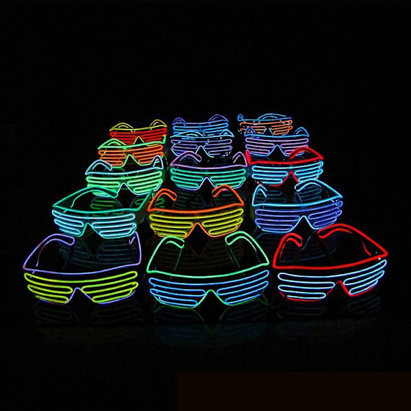 Neon LED Lysende Blinkende Briller Eyewear Til Natklub Halloween Rave Party Diskotek A