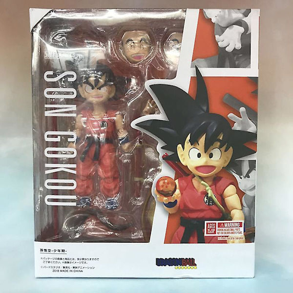 Action Figur Omslagssky PVC Dragon Ball SHF Model Legetøj Son Goku Barndom Bevægelig 12cm With Retail Box