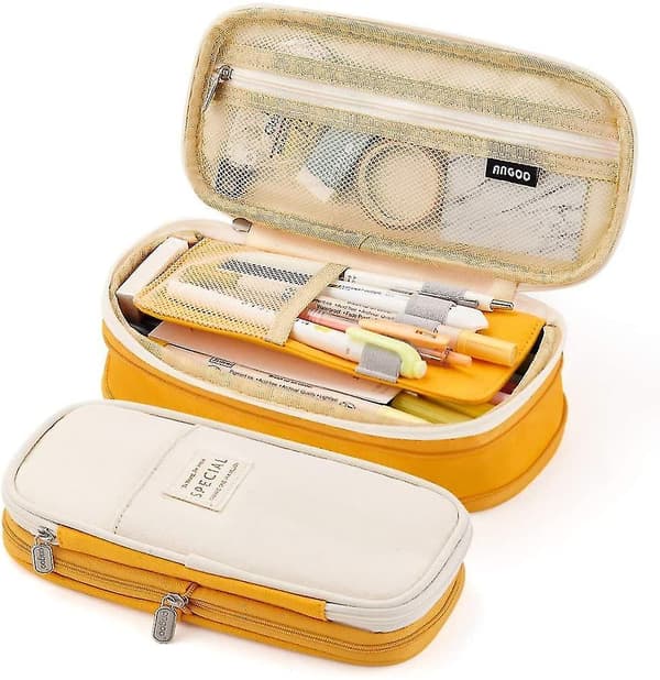 Large-capacity Pencil Case Storage Box Yellow