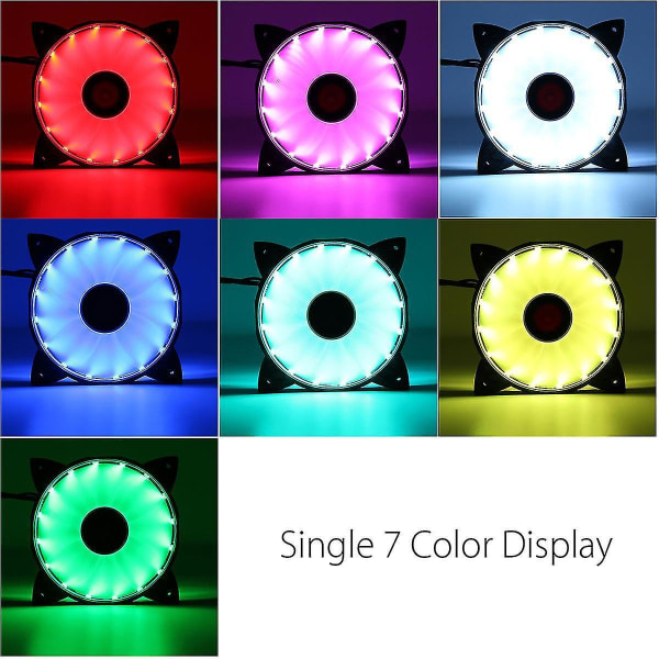 3-pack Rgb Led Quiet Computer Case Pc Cooling Fan 120mm With Remote Control