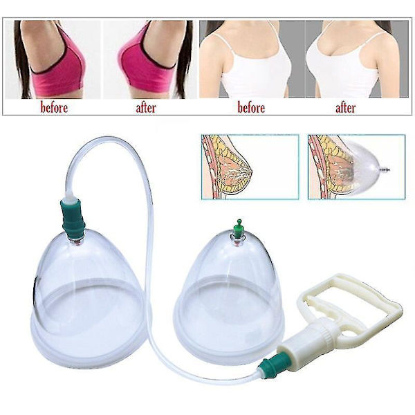 Yh-breast Enhancement Dual Suction Cups Female Breast Enhancer Bra Bigger Size Enlargement Enhancement Pumps Enlarge Chest Massage