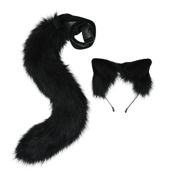 Anime Animal Headband And Tail Costume Anime Party Cat Cosplay Costume Black