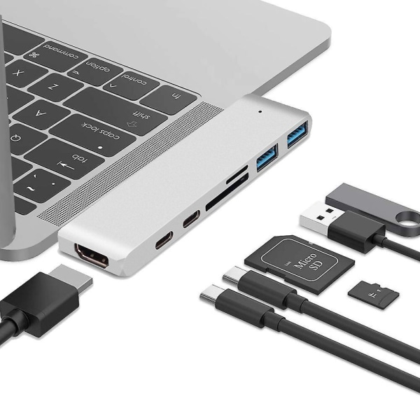 Dual Type-c To Hdmi Docking Station Usb Type-c Hub Dock For Macbook Pro Air Adapter 4k Hd Tv Hub Usb 3.0 Card Reader Laptop Dock