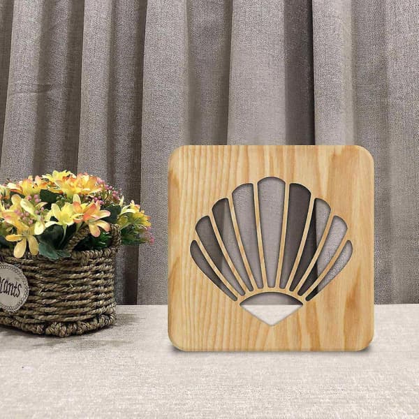 Creative Shell Wooden Hollow Carving Night Lights
