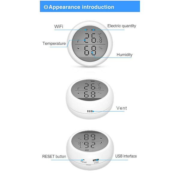 Tuya Wifi Temperature And Humidity Sensor