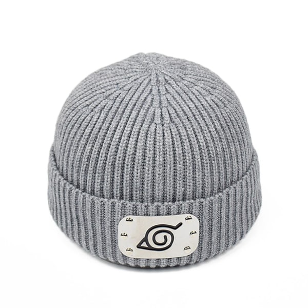 Naruto Anime Sign Beanie Knit Cap Hats Soft For Kids Boys Girls Winter Gray