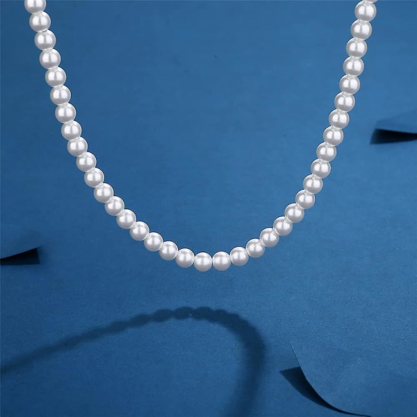 Pearl Necklace Men Simple Handmade Strand Bead Necklace 2022 New Trend 45cm