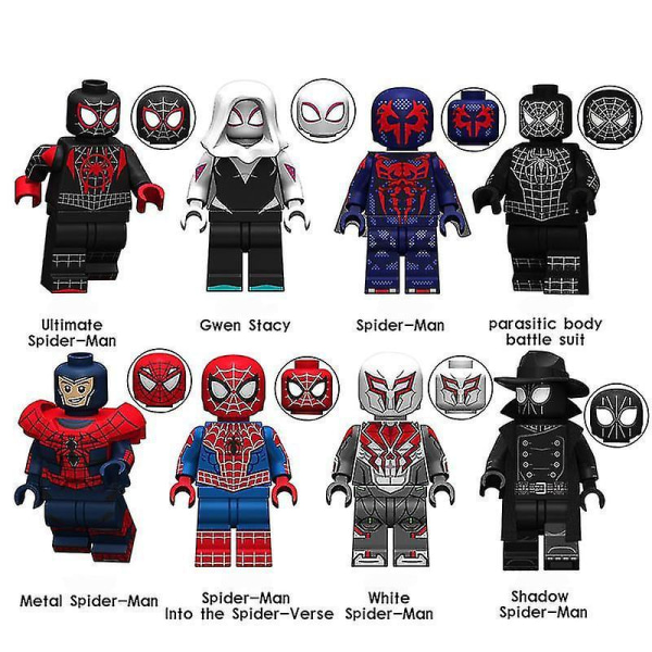 Spiderman Building Block Hero Returns Mysterious Guest Assembled Puzzle Building Block Minifigure Children's Toy(8pcs)