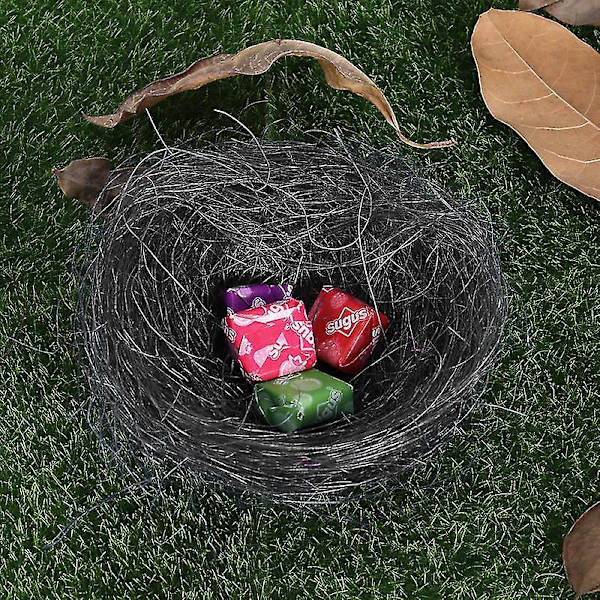 3pcs Artificial Nest Easter Mini Colored Thread Bird Nests For Candies Eggs (royal Blue)