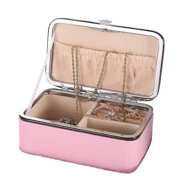 Jewelry Storage Box Pu Leather Travel Jewellery Portable  Holders Case Black Without mirror