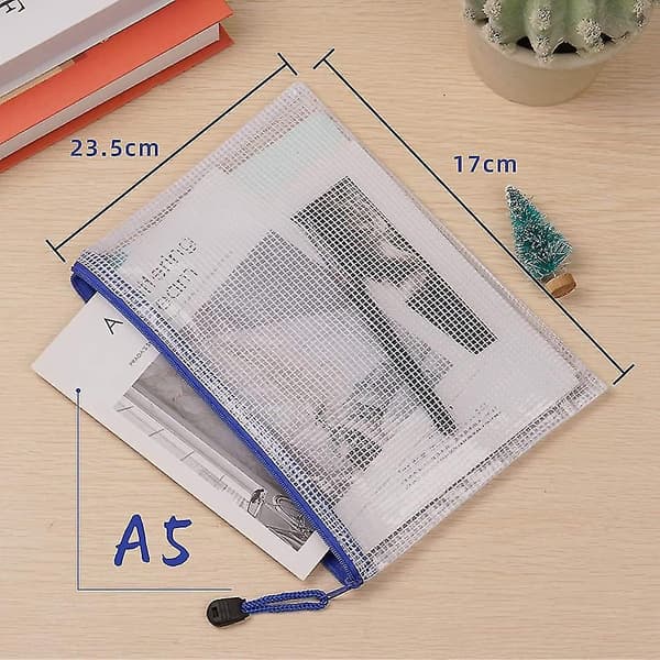 Dokumentmappe A5 12 Stykker, Lynlåsmapper, A5 Mesh Plast Lynlåsmappe