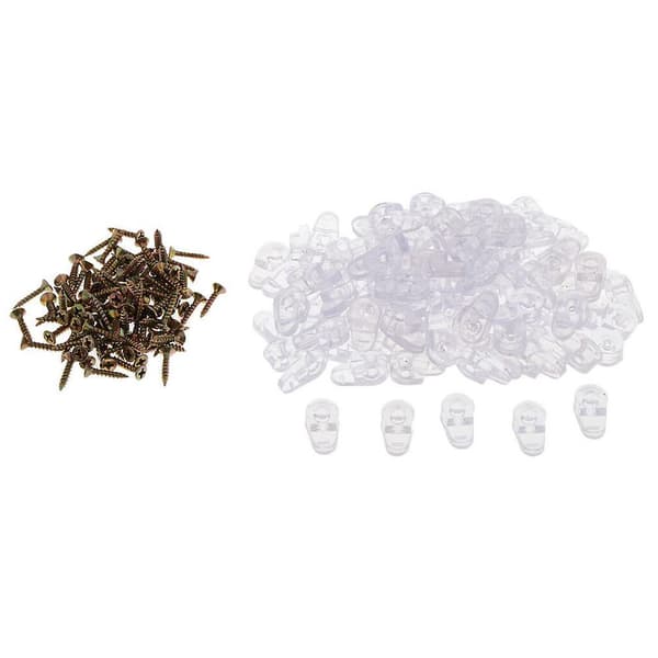 100 stk. plastikglasfastholdere, transparente spejlskabsfikseringsclips