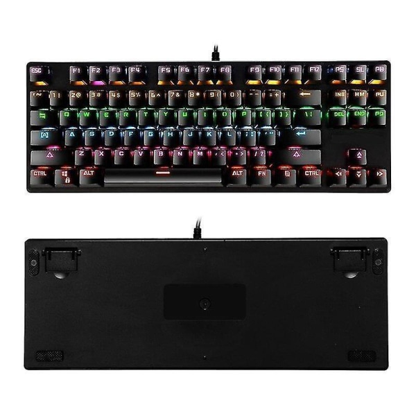 Qwert 87-key Usb Wired Mechanical Keyboard High-quality Professional And Easy-to-use (black) black