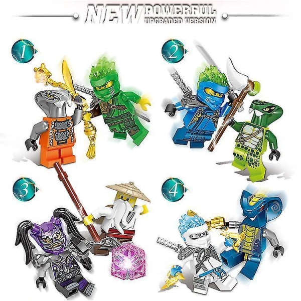 48 Phantom Ninja Minifigures Vs. Basilisk With Weapons Childrens Educational Assembling Building Blocks Toys