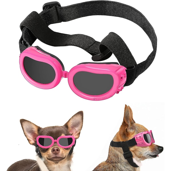 Small Dog Sunglasses Uv Protection Goggles Eye Wear Protection With Adjustable Strap Water pink
