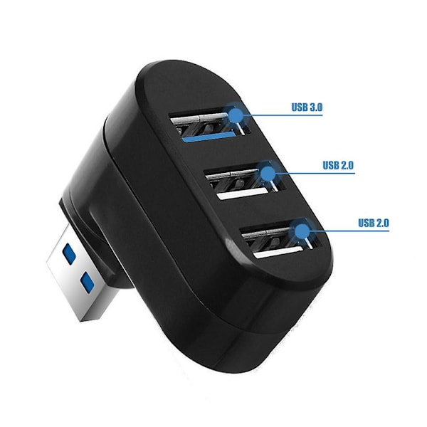 Mini 3 Port Usb 3.0 Hub High Speed Data Transfer Breakout Box Adapter For Pc Laptop Usb Hub White